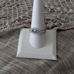 Unique Design Silver and Blue Gemstone Ring